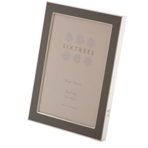 Sixtrees Kew Silver Plated & Grey Enamel Photoframe